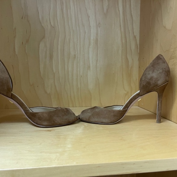 NEW Veronica Beard Brown Suede Gadot Peep-Toe Pump Size 8 - Picture 5 of 8